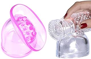 2 Pack Massager Attachment Massage Attachments Accessory Accessories Silicone (Pink +Clear)