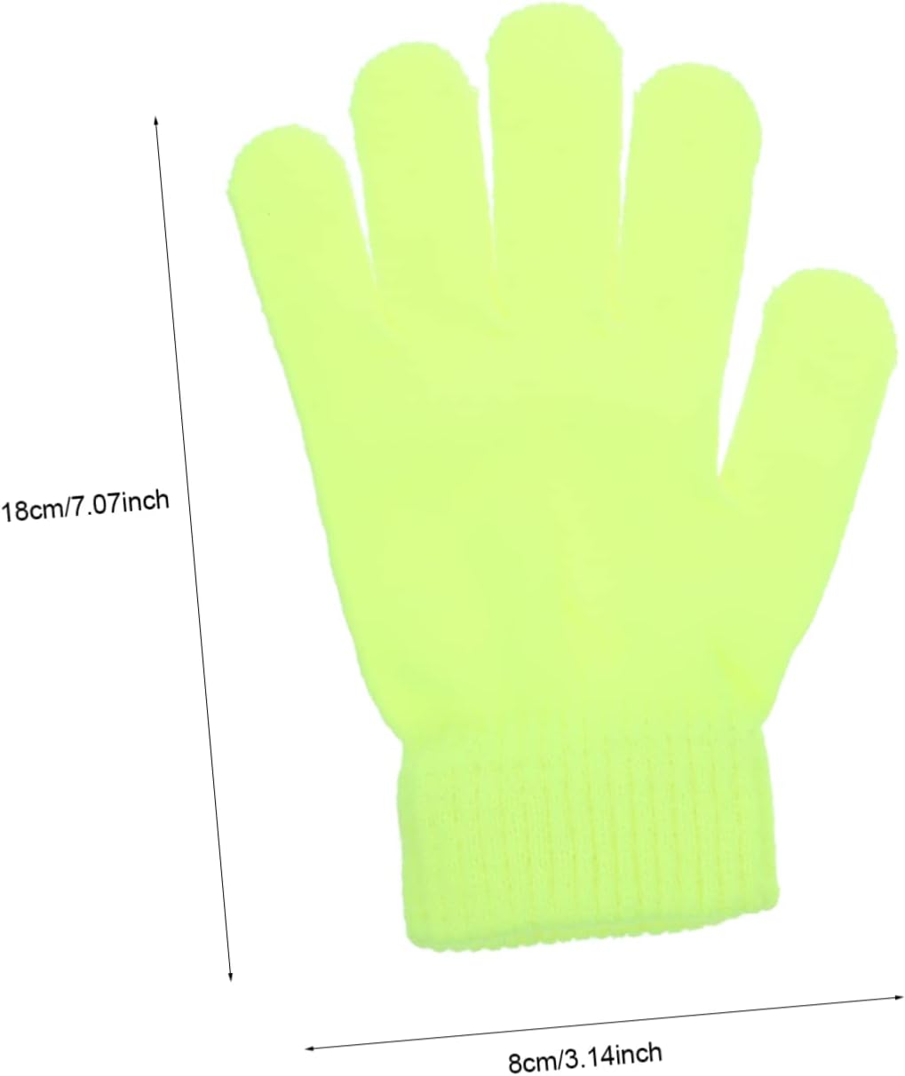 4 Pairs Fluorescent Winter Warm Knitted Gloves for Hiking Riding Outdoor Sports Suppleness and Cushioning Safety Visibility