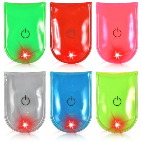 Forhome 6 Stück LED Clip Blinklicht Reflektierende, 2 Modi 4 LED Reflektierende Lichtband Reflektor, Reflektoren Kinder Sicherheitslicht für Schulranzen Rucksack, Wandern, Laufen, Joggen