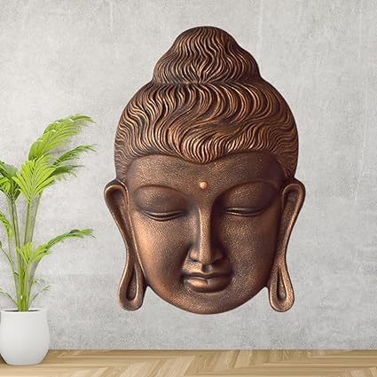 Shawshank 2.5 Feet Curly Buddha Head Wall Hanging Mural Showpiece for Home Entrance Decor, Study Room - Indoor/Outdoor Buddha Face Wall Mount-image-40
