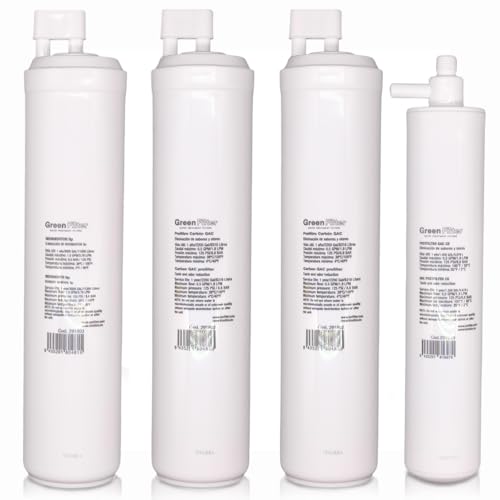 Kit 4 filtros recambio osmosis inversa green filter tipo CS - Tipo cs