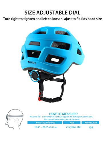 Kids Bike Helmet For Ages 1-8 Years, Adjustable Toddler Boys And Girls Helmets, Lightweight Child Infant Bicycle Cycling Scooter Sports Helmet 48-54Cm Light Blue #TOP2