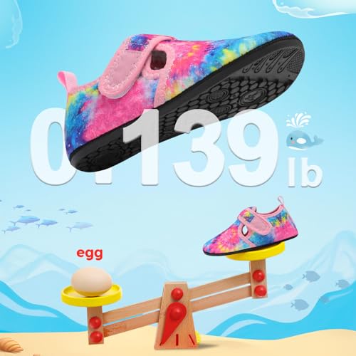 Image of LeIsfIt Kids Water Shoes Girls Boys Quick Dry Aqua Socks Breathable Swim Shoes Non-Slip Barefoot Socks for Beach Surf