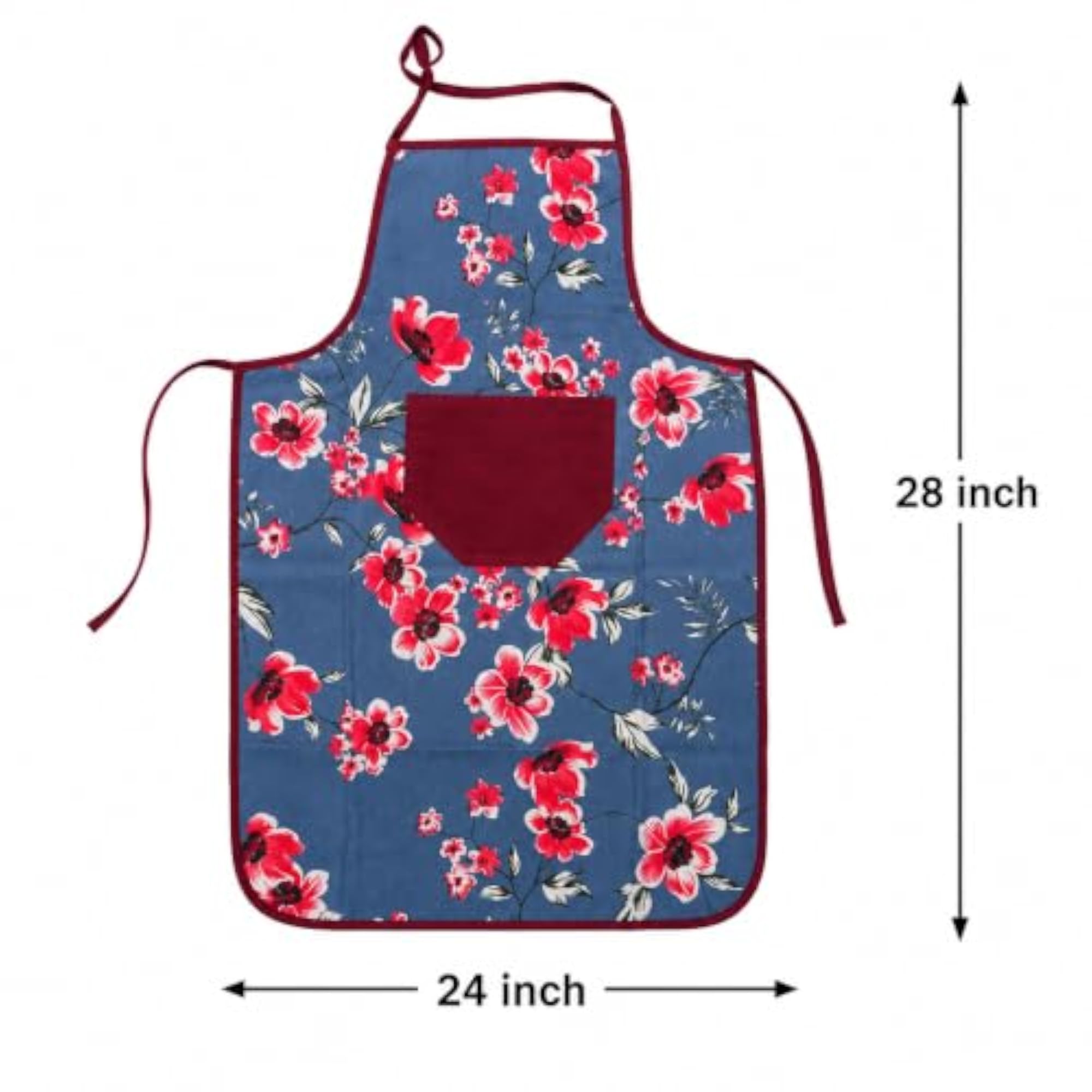 Printed Kitchen Apron | Adjustable Cooking Apron with Pocket