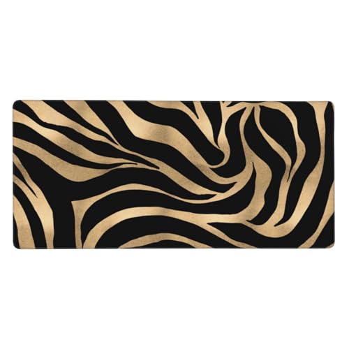 Tapis de souris grand format zèbre doré résolvant le manque d'espace de glisse