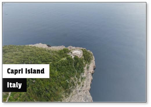 Aerial View of Beautiful Coastal Bay at Sunset, Capri Island, Italy., Fridge Magnet