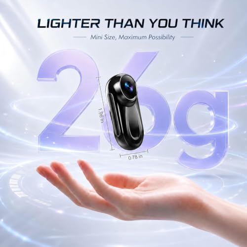 Image of Mini Body Camera 1080P, 512G Thumb Action Camera, Tiny Size, Mount Anywhere, Portable Sports Cam with Magnetic & 360 Clip, Hands-Free Recording for Motorcycle /Sports /Bike /Pet (SD Card Not Included)