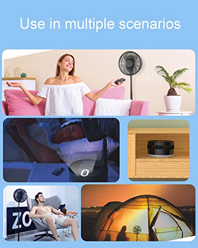 Image of UN UNITEDTIME Foldable Fan Foldaway Oscillating with Remote Control, 10800mAh Battery Operated Fans, Portable for Outdoor, Courtyard, Beach,Travel, Room,4 Speeds, with Timer night light (Black)