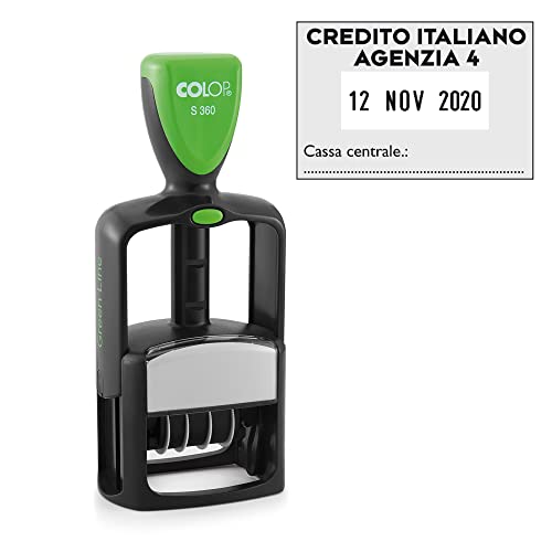 Office S360 Timbro Datario Autoinchiostrante Personalizzabile 30 x 45 mm COLOP