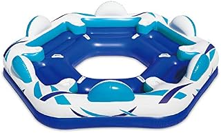 Summer Waves Inflatable 6 Person Party Pad Swimming Pool Beach Lake Float Isl