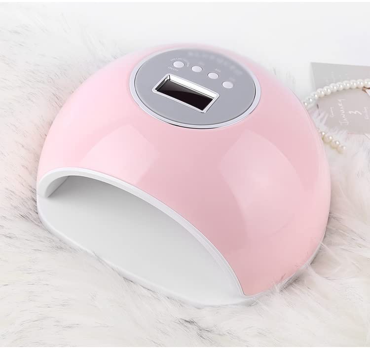 FAXIOAWA Lampada per Unghie UV LED, Luce per Unghie Gel per Smalto per Unghie 72W Essiccatore UV con 4 Timer (Colore : Rosa)