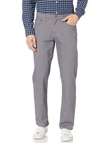 Amazon Essentials Men's 5-Pocket Stretch Twill Pants, Dark Grey, 32W x 32L