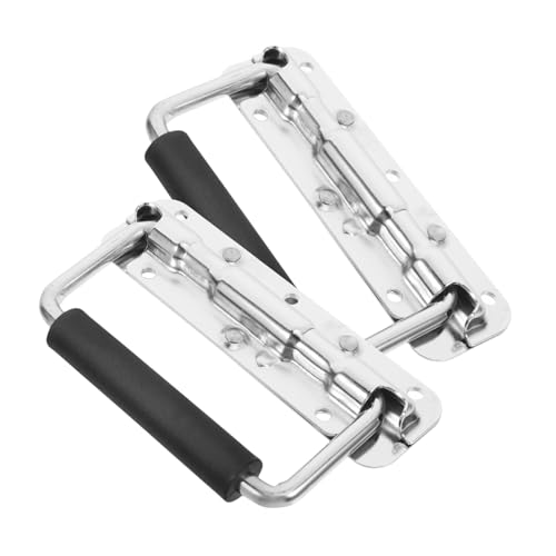 FUNOMOCYA 2pcs Handle Cover Door Handles Drawer Pulls Toolbox Folding Handles Hardware Boat Ring Hatch Pull Chest Lift Lifting Handle Wardrobe Handle Door Pull Handle Chest Pull Handle Iron