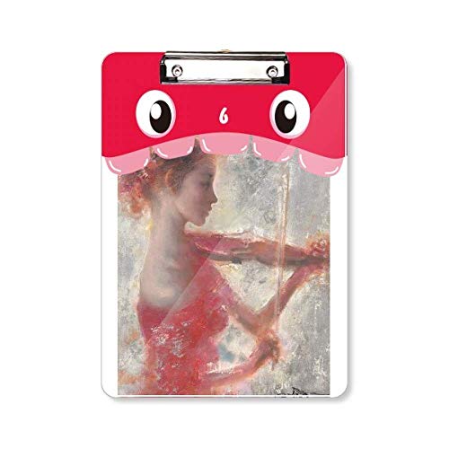 Porte-bloc de peinture à l'huile A4 Red Girl Lotus XJJ rigide avec pince métallique