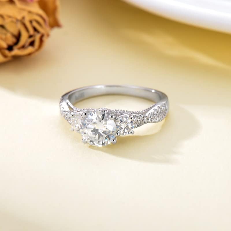 Molioaki 1.54 Carat IGI Certified Lab Grown Diamond Engagement Rings for Women 10K/14K/18K Solid Gold Lab-Created Diamond Ring (D Color, VVS Clarity)