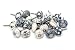 JGARTS 20 Knobs Grey & White Cream Hand Painted Ceramic Knobs Cabinet Drawer Pull Pulls