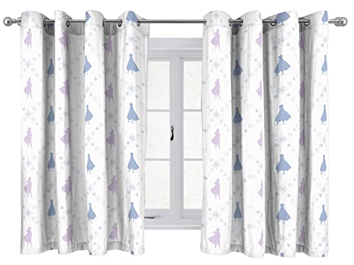 Disney La Reine des Neiges Esprit aventurier Rideaux - Lot de 2 Panneaux imprimes - 100% Microfibre - 137x168cm