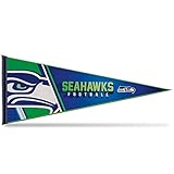 Rico Industries NFL Football Seattle Seahawks Primary 12' x 30' Felt Wall Décor Pennant - Great for Home/Bed Room/Man Cave Décor