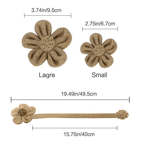 Lewondr Magnetic Window Curtain Rope Holdbacks, 2 Pieces Simple and Elegant Sunflower Decorative Knitted Cord Drapery Holder Curtain Tieback Accessories for Home Office Decor, Large - Coffee