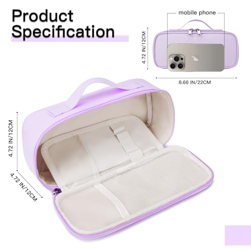 Image of Hsmihair Big Capacity Pencil case pencil Bag Multifunctional Pencil Pouch with Compartmens, pencil box for girls boys Stationery Bag Pencil case Pouch Cosmetic 2100ML (Purple)