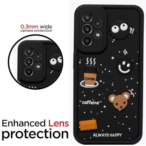 Image of Bintage Cute Fun Taddy| 3D Ball Bear| Donut| Coffee Rubber Case Full Body & Camera Protection Back Cover Compatible for Motorola Moto G22 4G - Black