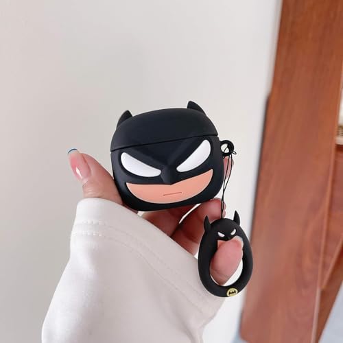 Image of Emoh Roced Case for AirPodS 4 (2024) with Keychain (ANC), Cute Cartoon Shockproof Protective Cover Compatible with Apple AirPods 4th Generation 2024 for Women and Boys (Batman)