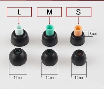 JNSA Silicone Ear Tips Replacement for Sony XBA MDR WF Earphones, Compatible with WF-1000XM4,1000XM3, C500,SP800N Earbuds Tips Eartips Ear Caps, Fit in case, S Size 6 Pairs,Silicone Black/Small