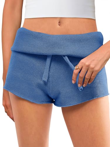 Saodimallsu Womens Foldover Lounge Shorts High...