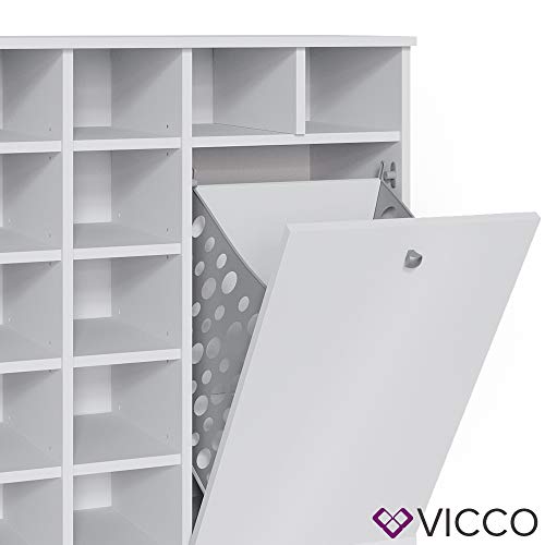 Vicco Wäscheschrank Fynn Badschrank mit Wäschekorb Badezimmerschrank Badmöbel (Weiß) – Bild 7