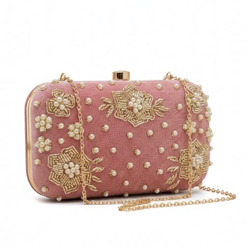 Image of RABIYA Clutch Purse for Women Formal Dressy Evening Clutches Handbags for Wedding Elegance Charm Premium Elegance Clutch Bag with Detachable Chain Handal | Gift for Women | Clutch for Women