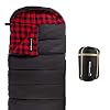 Sleeping Bag – Lightweight Envelope-Style 32F Rated Outdoor Sleeping Bag with Hood and Carry Case for Backpacking, Camping and Hiking by Wakeman (Navy)