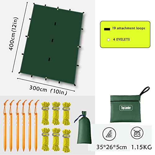 Tenda da sole ultraleggera, impermeabile, 3 x 4