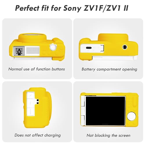 Funda Silicona para Cámara Sony ZV1F ZV-1 II Amarilla miniatura 3