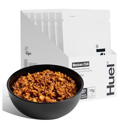 Huel Hot and Savory Meal Packs | Mexican Chili | Up to 25g Protein Plant Based Instant Meal | 27 Vitamins and Minerals | 100% Nutritionally Complete | 7 Pack
