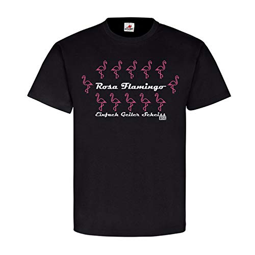 T-shirt d'été motif oiseaux Flamingo EGS 25529 rose et noir en taille XXX-Large