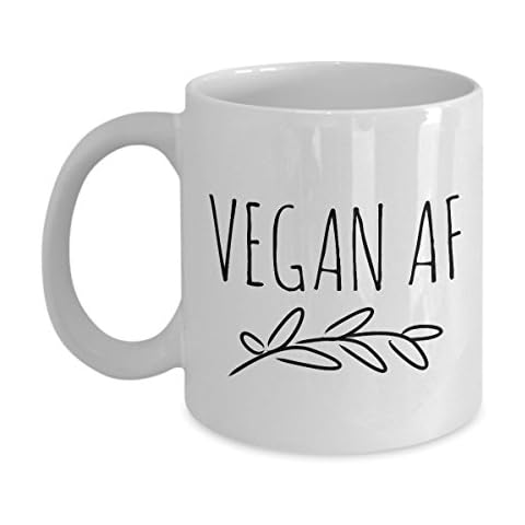 HollyWood & Twine Vegan AF Mug Vegan Coffee Mug Vegan Tea Mug Funny Vegan Cofee Mug Vegan Gag Gifts 11 oz Cup Cover