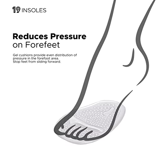 Image of Silicone Gel High Heels Half Length insoles for women - Extra Soft Feet Protector Cushion Pad for Support, Pain relief, Increased Comfort, Anti-Slip Grip, Ideal for All Heels (Pack of 1)