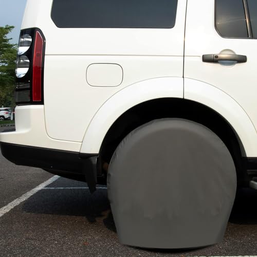 Image of MOONET Tough Tire Covers for RV Wheel(4 Pack), Heavy Duty Thicken Sun Protectors for Truck Motorhome Boat Trailer Camper Van SUV, for Diameter 27 inch-29 inch Charcoal