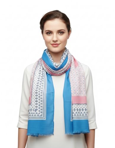 Image of Fabtone Elegant Printed Women's Scarfs |Beach Pareo | 100% Pure Soft Cotton Stole for Ladies /Girls 100x180 cms