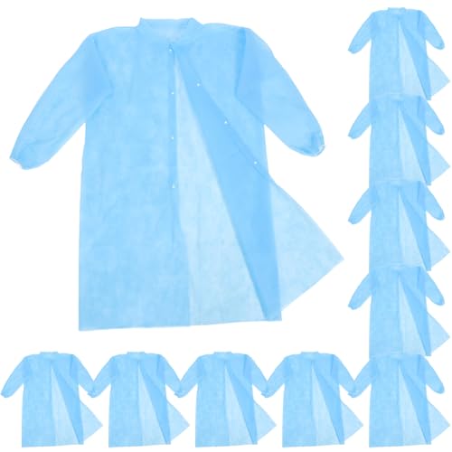 Blouses de laboratoire bleu jetables en lot de 10 non tissé