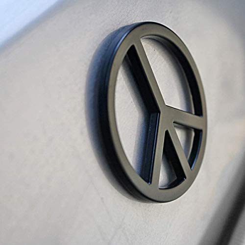 Image of NO WAR Golden Metal for Car Sticker Peace Sign Modified Round Body with Free Labeling Three-Dimensional Car Tail Mark Anti-Nuclear Movement