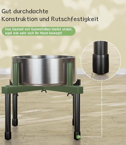 EKNITEY Erhöhter Verstellbarer Hundenapf Ständer - Metall Hunde Fressnapf Ständer für Mittelgroße & Kleine Hunde, Breitenverstellbar rutschfest Hundenapf Ständer, Schale Nicht enthalten