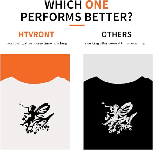 Image of HTV Heat Transfer Vinyl: 12 White HTV Vinyl & 11 Black Heat Transfer Vinyl | 12 White HTV Vinyl & 11 Black Heat Transfer Vinyl, 12 inchx12 inch PU Iron on Vinyl & 1 PTFE Sheet Easy to Cut & Weed for Heat Design