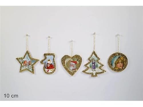 DUE ESSE CHRISTMAS SRL Colgador de sogg. Navidad 10cm Oro $$, como Foto, Talla única