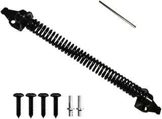 TEHAUX Gate Spring Self Closing Door Spring Self Closing Gate Door Spring, Heavy Duty Gate Closer Carbon Steel Spring Closer with Screws for Fence Garage