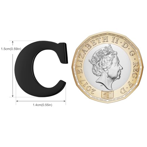 Image of HONEY BEAR Initial Alphabet Letter Lapel Pins Collar Badge Brooches for Mens /Womens Shirt Dress Decoration Black