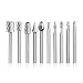 Xilko 10Pcs Dremel Burr Drill Bits Rotary Carving Burs Woodworking Rotary File Set for Metal Rotary Files Carving Burr Drill Bit Wood Cutting Burrs Set