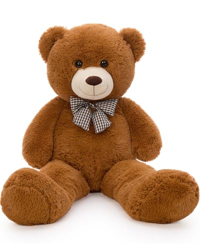 Image of MaoGoLan Giant Teddy Bear Plush Toy - Ultra Soft & Cute Large Stuffed Animal 39 inches, Perfect for Baby Showers, Birthdays, Valentine's Day Gifts (Kids, Couples, Family),Dark Brown