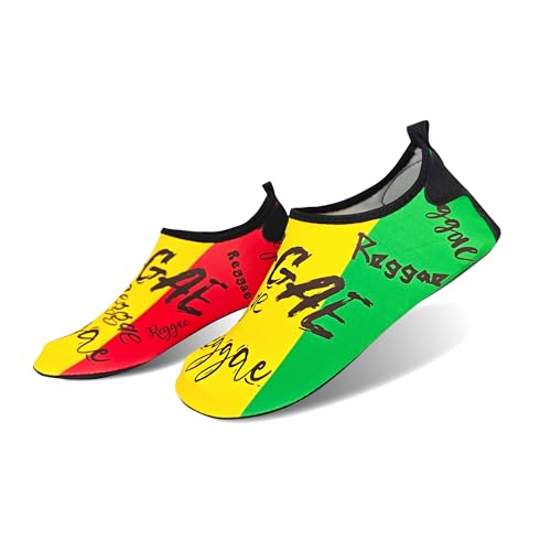 Image of Water Shoes for Women and Men Quick-Dry Swim Beach Shoes for Outdoor Surfing Yoga Exercise Jamaica Flag Caribbean Reggae Rasta