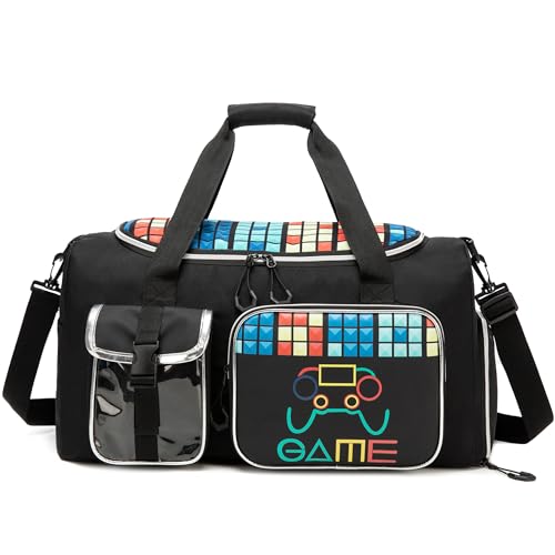HTgroce Bolsa de Viaje Bolsa Deporte Niño Plegable Bolsa Piscina de Futbol Gym con Compartimento Zapatos